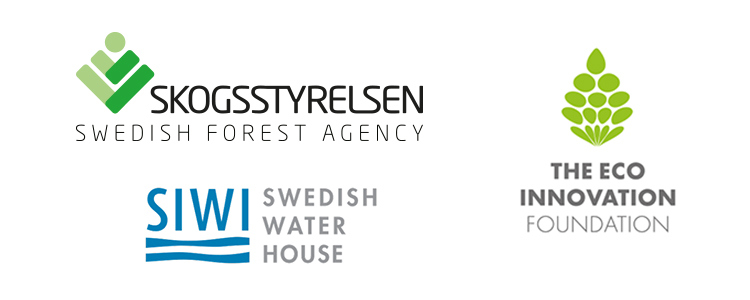 Logotyper för Skogsstyrelsen, SIWI och The Eco Innovation samlade