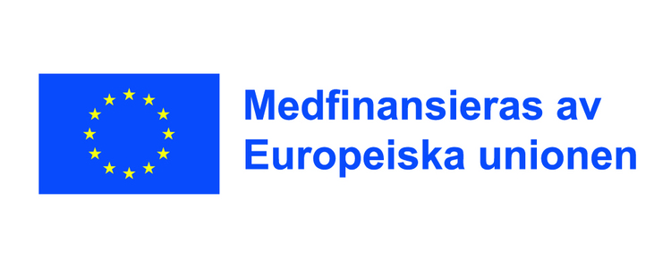 EU-logotyp med EU-flagga och texten Medfinansieras av Europeiska unionen