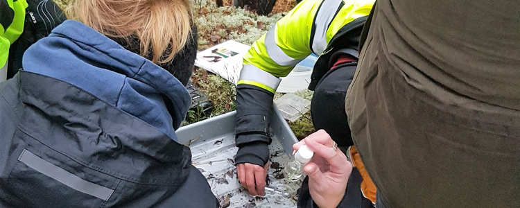 Lokal referensgrupp på vattendragsträff vid Stensjöbäck, Målilla.  Foto: Martin Hederskog