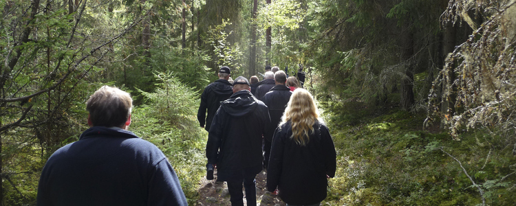 Grupp-utbildning i skogen.  Foto: Jerker Bergdahl