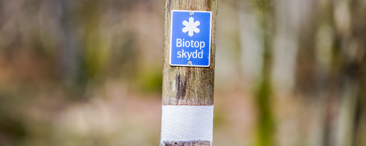 Skylt biotopskydd. Foto: Yaman Albolbol