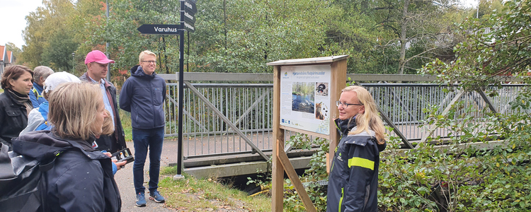 Vandring längs demoslingan Hjärtaredsån, Halland. Styrgruppsmöte 2022. Foto: Grip on Life