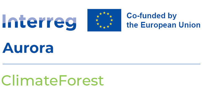 Logotyp för Interreg aurora projektet climate forest