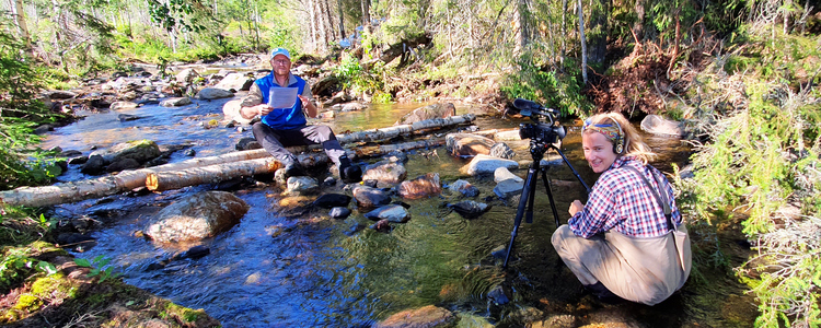 Inspelning av filmen "Restaurering av vattendrag". Foto: Tobias Eriksson